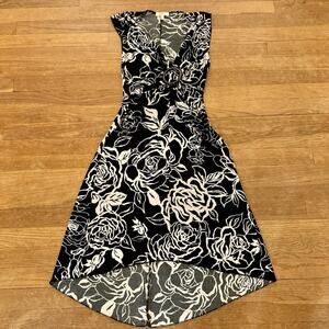 Candies black white jersey sleeveless fit & flare midi dress size small S
 b31